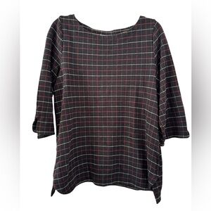 J.Jill  Women’s Ponte Knit Plaid Tunic Size Medium